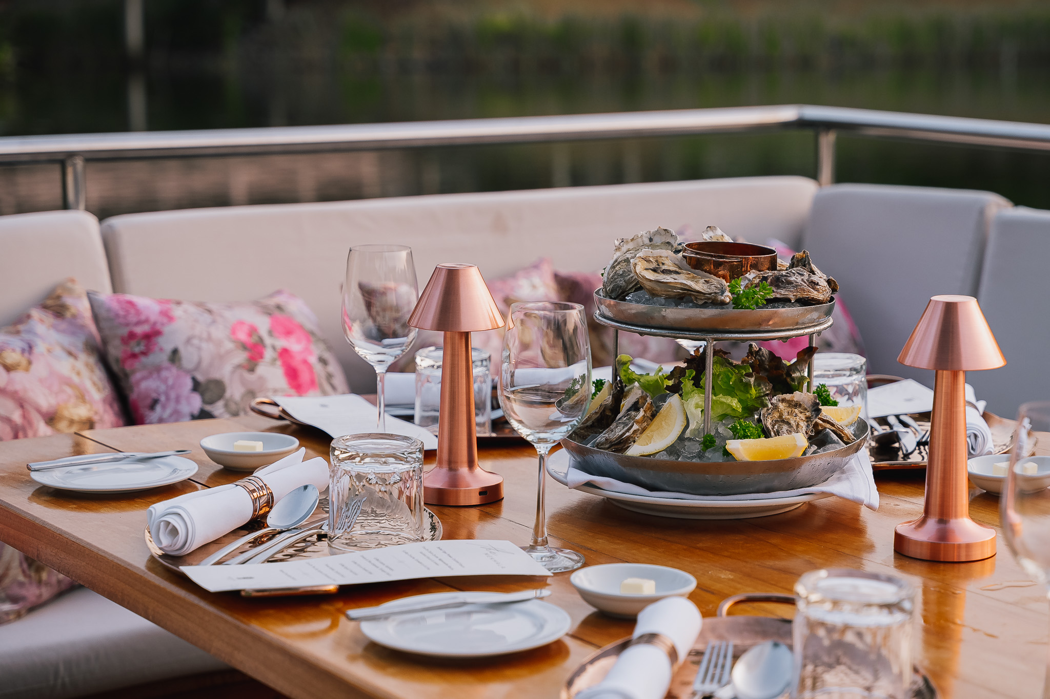 Mekhala Boat Phuket with a dining set up